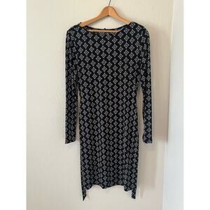 New w Tags‎ Women's Banana Republic Black Pattern/Belt Stretch Dress Size Small